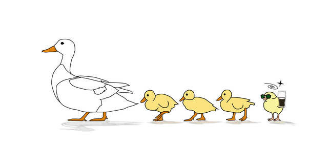 Line of ducks